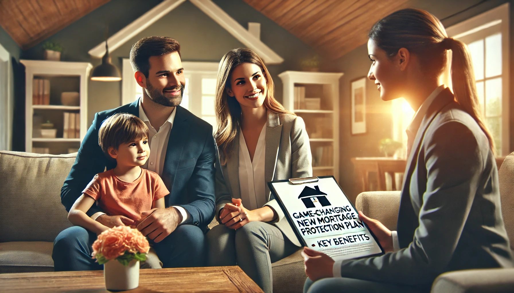 warm and professional digital illustration of a friendly insurance agent